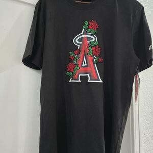 New Era Black Shirt with Red and Green Design